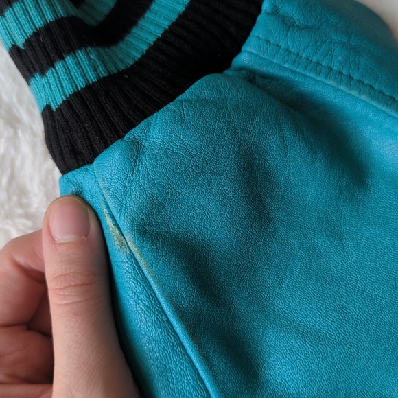 Teal & Purple 90s Mickey Mouse Disney letterman's jacket unisex large - Picture 16 of 16